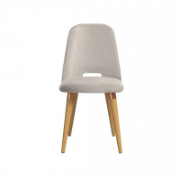 Manhattan Comfort 1020562 Selina Velvet Accent Chair in Beige